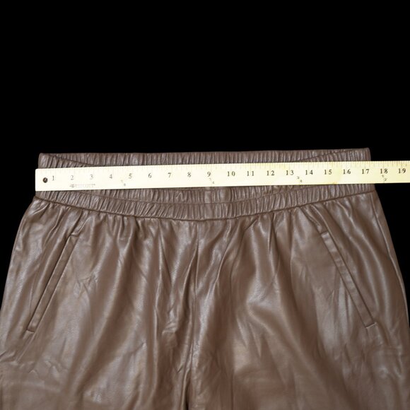 DKNY Jeans Faux Leather Joggers High Rise 2 Pockets Elastic Waist 2 Colors Sz XL - Picture 10 of 14